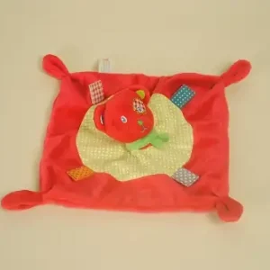 Doudou Ours Plat Rouge Pois Cocard NICOTOY